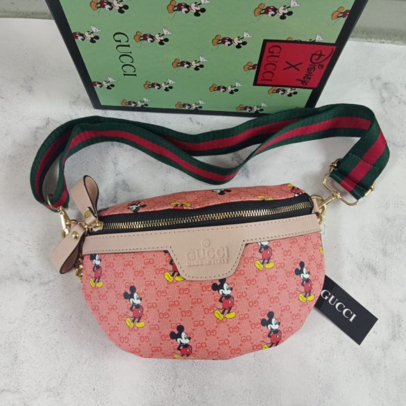 TAS GUCCI WAISTBAG MICKEY DISNEY PINK IMPORT