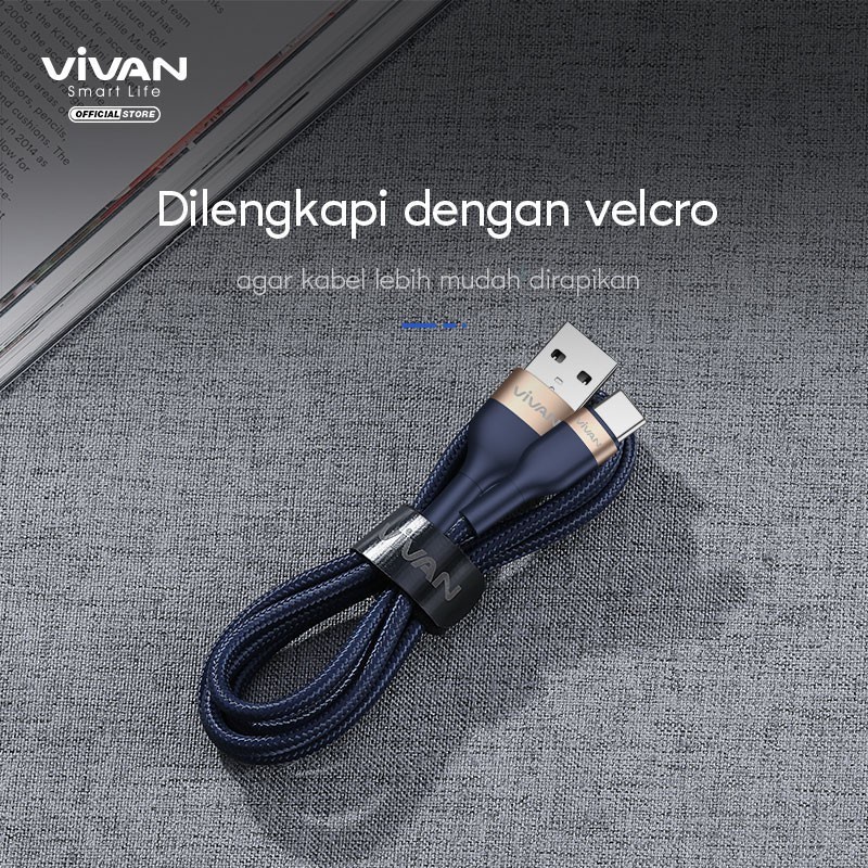 Kabel Data Vivan VXM100S Silver- Fast Charging