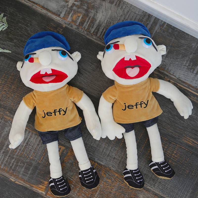 58cm Jeffy Hand Puppet Plush Doll Stuffed Toy Figure For Play House Kids Educational Gift Baby Children Fans Birthday Christmas