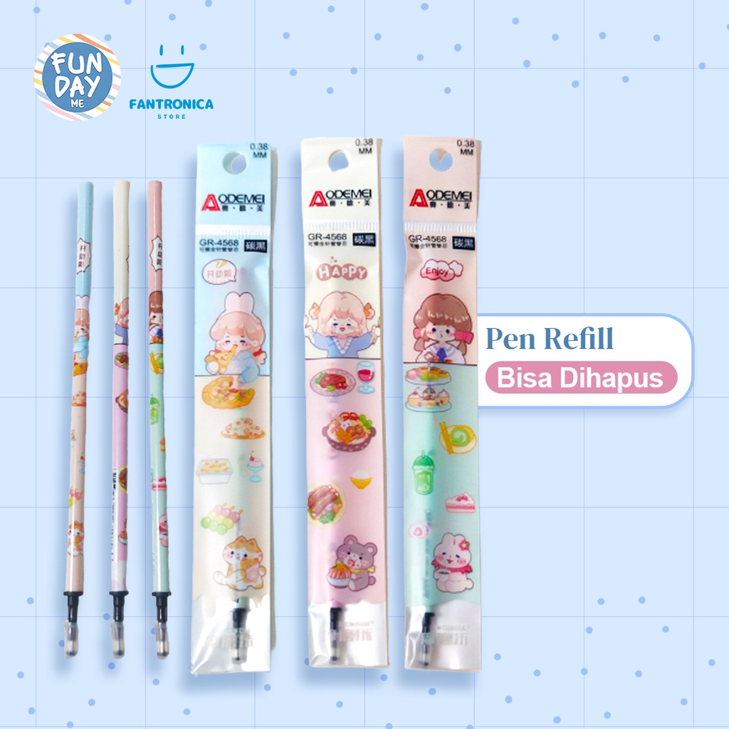 

10 Pcs Refill Erasable Gel Pen / Tinta pulpen hapus isi ulang / Refill Tinta untuk erasable pen warna Hitam (10Pcs)