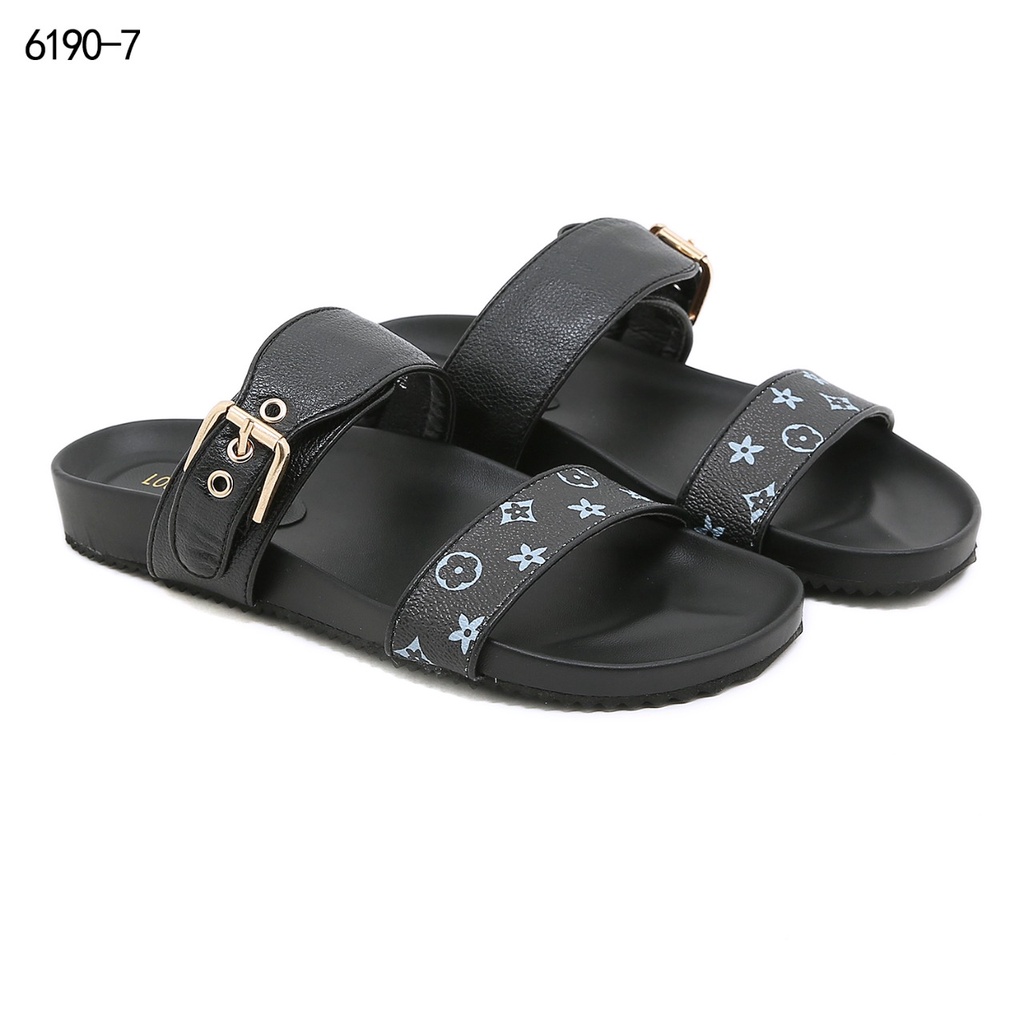 Buckle Flat Sandals Double  Strap #6190-7