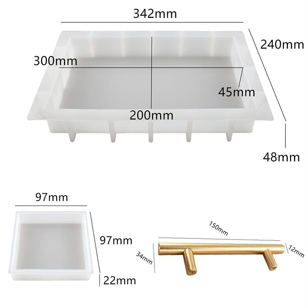 Preva Cetakan Casting Resin Epoxy Kerajinan Tangan DIY Handle Crystal Tray Silicone Mold