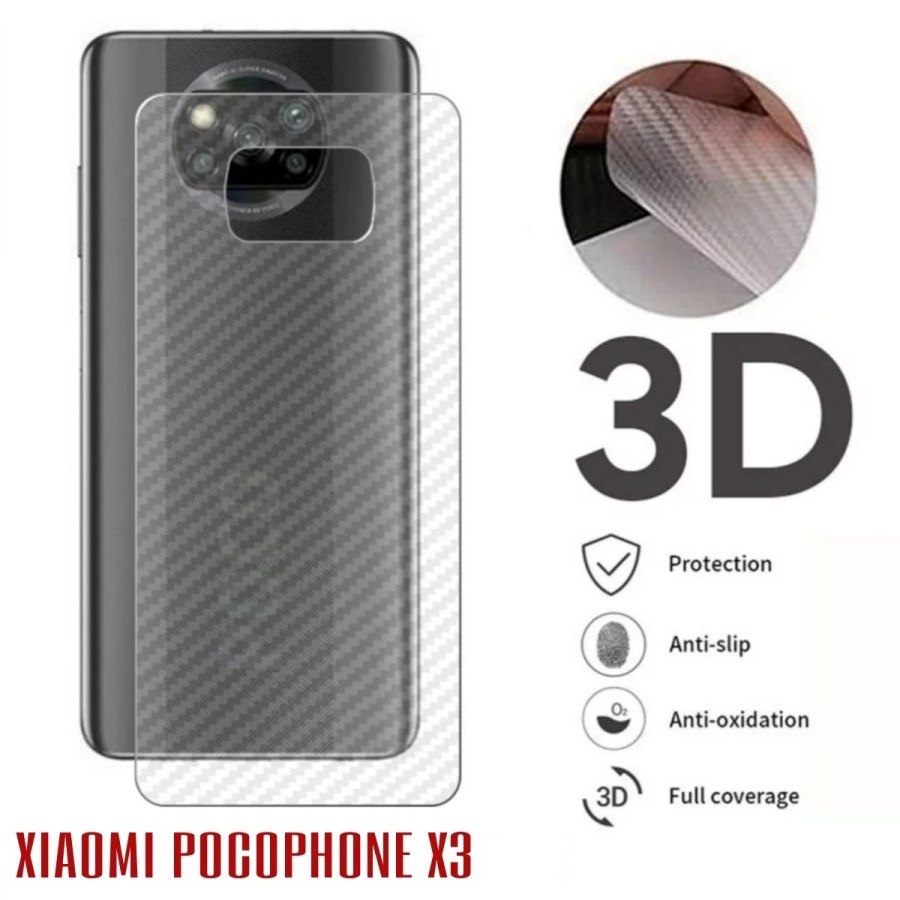 PROMO Paket 3 in 1 Case Poco X3 NFC / X3 / X3 Pro Softcase Carbon Ipaky Free TG Camera &amp; Garskin Carbon Handphone