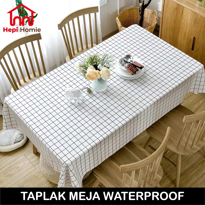 [HH] TAPLAK MEJA MAKAN ANTI AIR WATERPROOF BAHAN PEFA KOTAK PERSEGI PANJANG