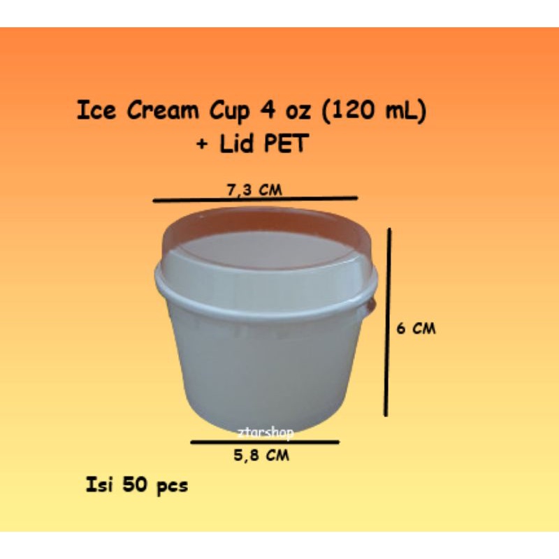 Jual Ice cream cup 4 oz 120 ml + Tutup isi 50 pcs Shopee Indonesia