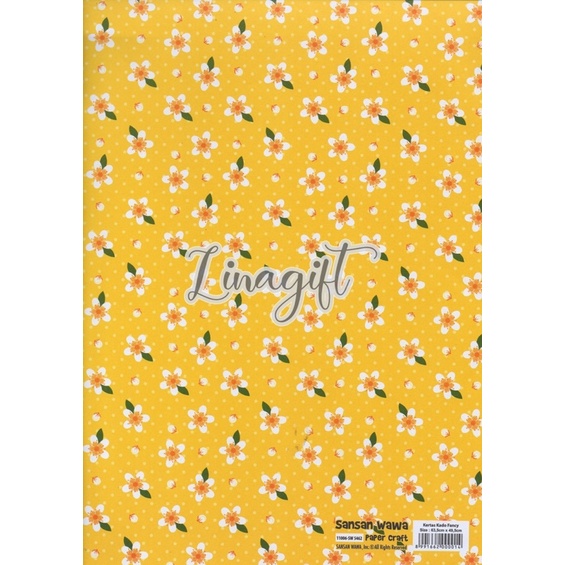 ( 5 Lembar ) YELLOW GOLD SANWA - KERTAS KADO EDISI KUNING EMAS  - GIFT WRAP PAPER SANSAN WAWA CLASSIC VINTAGE WARNA EUSTHATIC