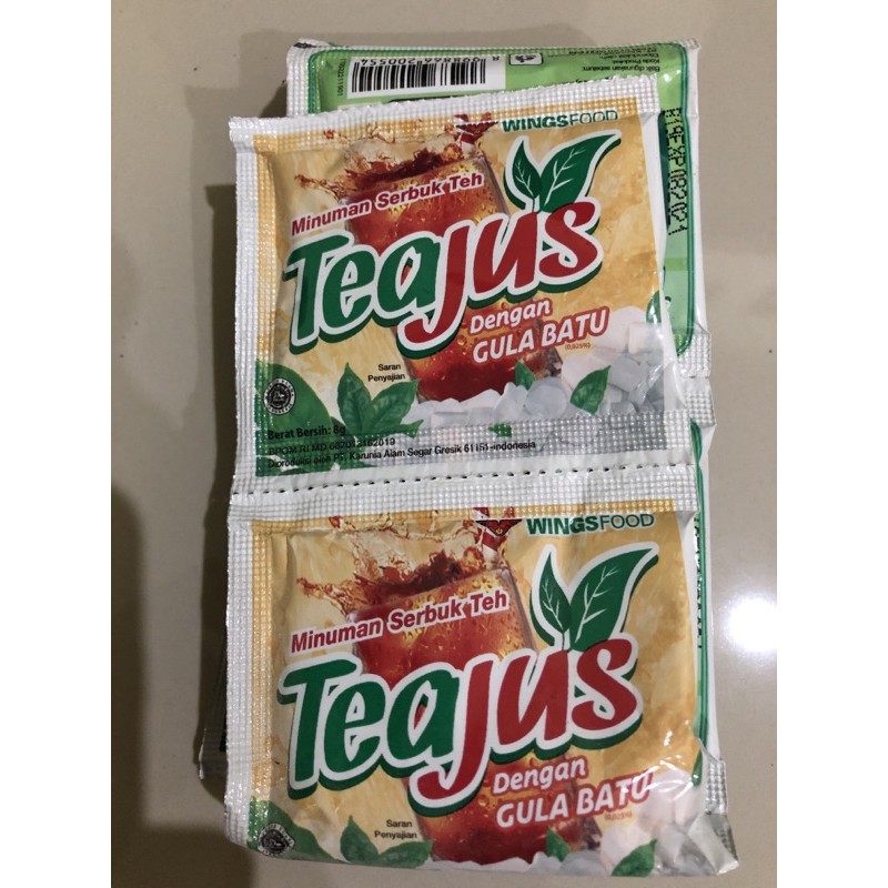 

TEAJUS Minuman Serbuk Tea Jus Teh 1 renteng isi 10 sachet