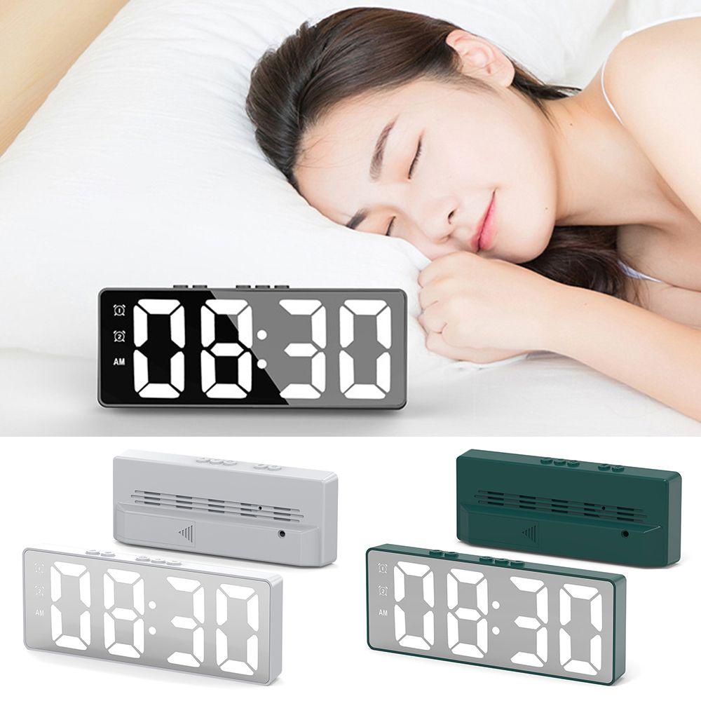 R-flower Alarm Clock Dekorasi Rumah Lampu Malam Backlight Suhu Kalender LED Digital