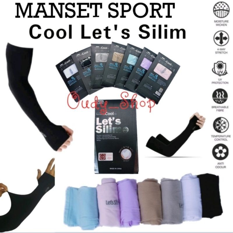 Manset Tangan Lengan Lets Slim Bahan Cool Max Perlengkapan Bersepeda dan Naik Gunung