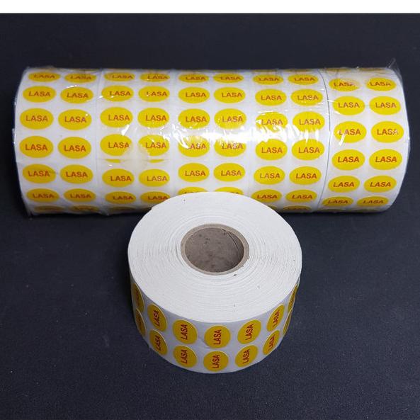 

STIKER LASA KUNING OVAL 20x10 mm isi 5000 pcs in ROLL - MURAH PROMO