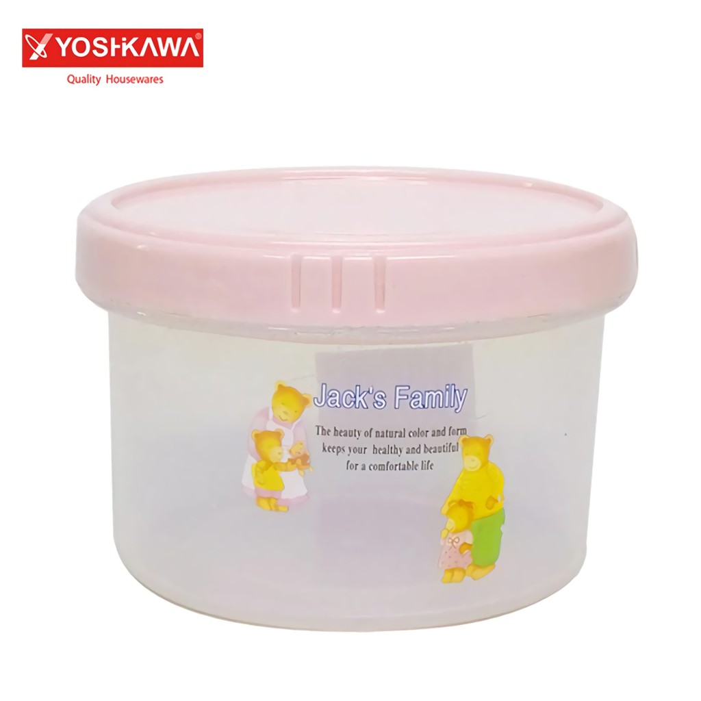 

YOSHIKAWA Toples Plastik 245 ML Food Container EVL-TX-07 Pink