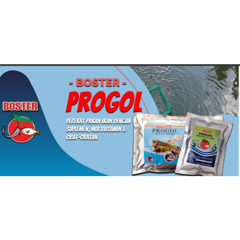 Boster Progol 100 gram perekat pelet ikan dan udang