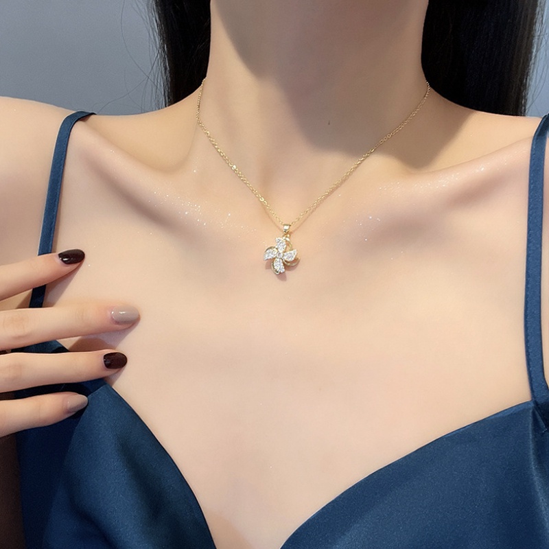 Simple Rotatable Windmill Necklace Rotating Windmill Clavicle Chain Pendant Gift Girlfriend 2021 Sweet Heart Jewelry