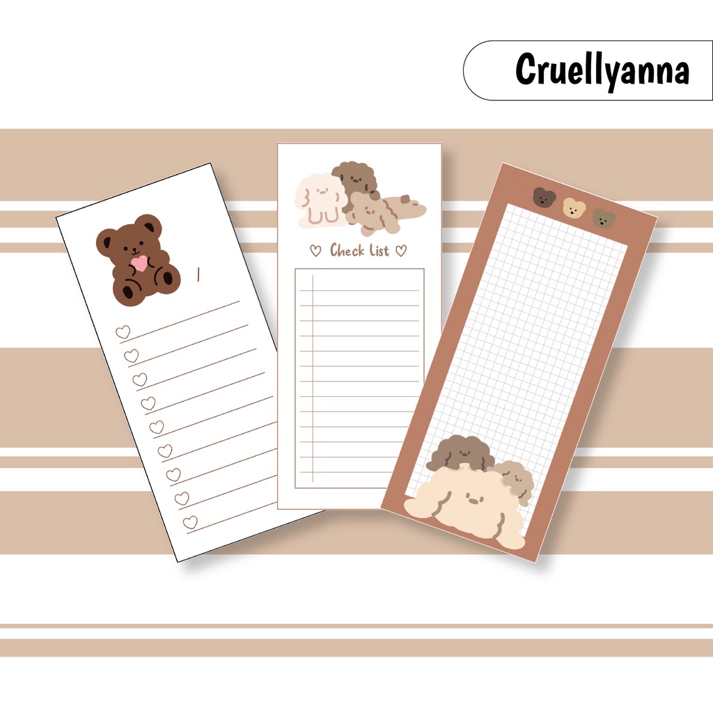 

50 Lembar 80 GSM Kertas Memo Pad sticky notes (bisa menempel) Motif Beruang Lucu Untuk Kantor / Sekolah - 029