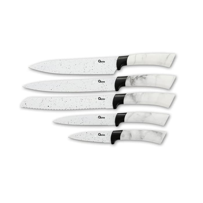 Oxone 5pcs Knife Set OX-617 - Pisau Dapur White Marble