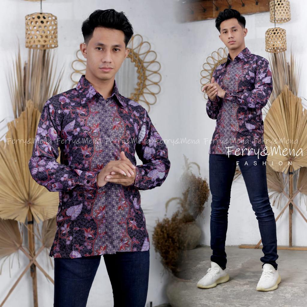 kemeja batik pria / atasan pria lengan panjang