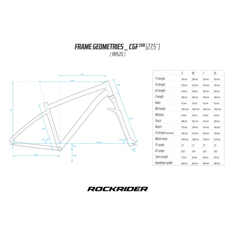 BTWIN Rockrider 520 Sepeda Gunung MTB 27,5 Inch Frame Aluminium