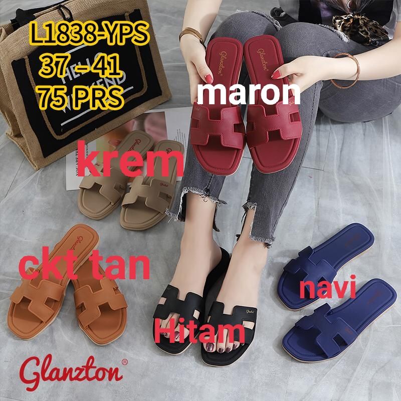 Sandal glanzton 1838-QPS sandal slop H jelly wanita