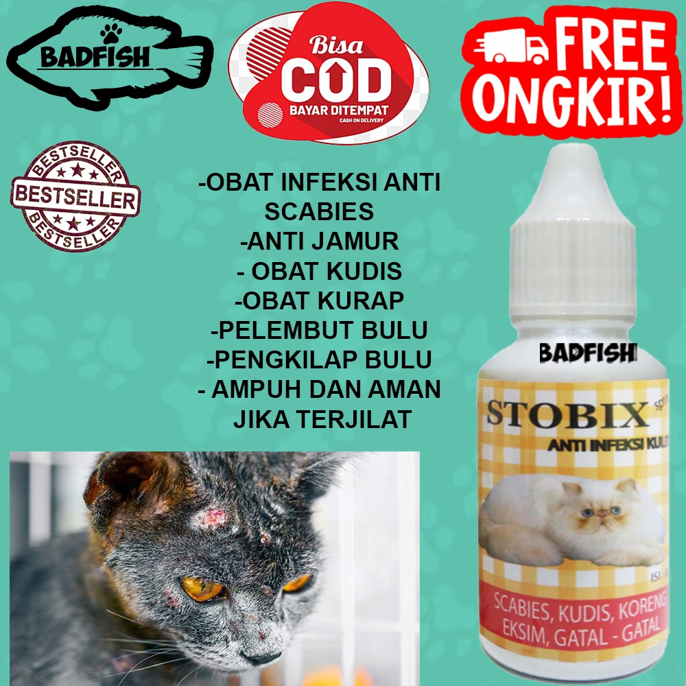 STOBIX 30ml OBAT KUCING JAMURAN SCABIES  GREPES BOPENG GATAL PADA PERSIA ANGGORA PEAKNOISE