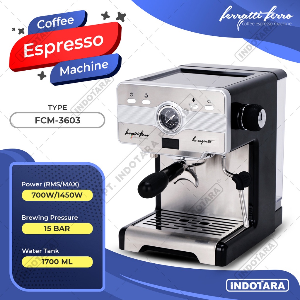 Mesin Kopi Espresso - Ferratti Ferro LA ARGENTO FCM3603