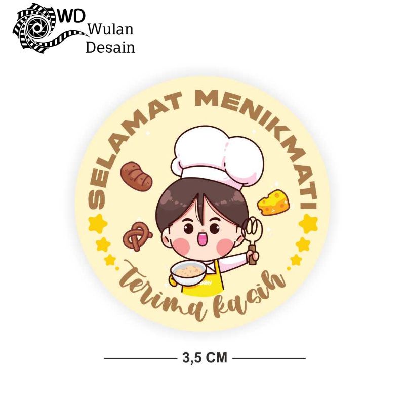

Cetak Stiker Label Selamat menikmati terimakasih Ukuran 3,5cm isi 35pcs kiss cutting Siap Tempel