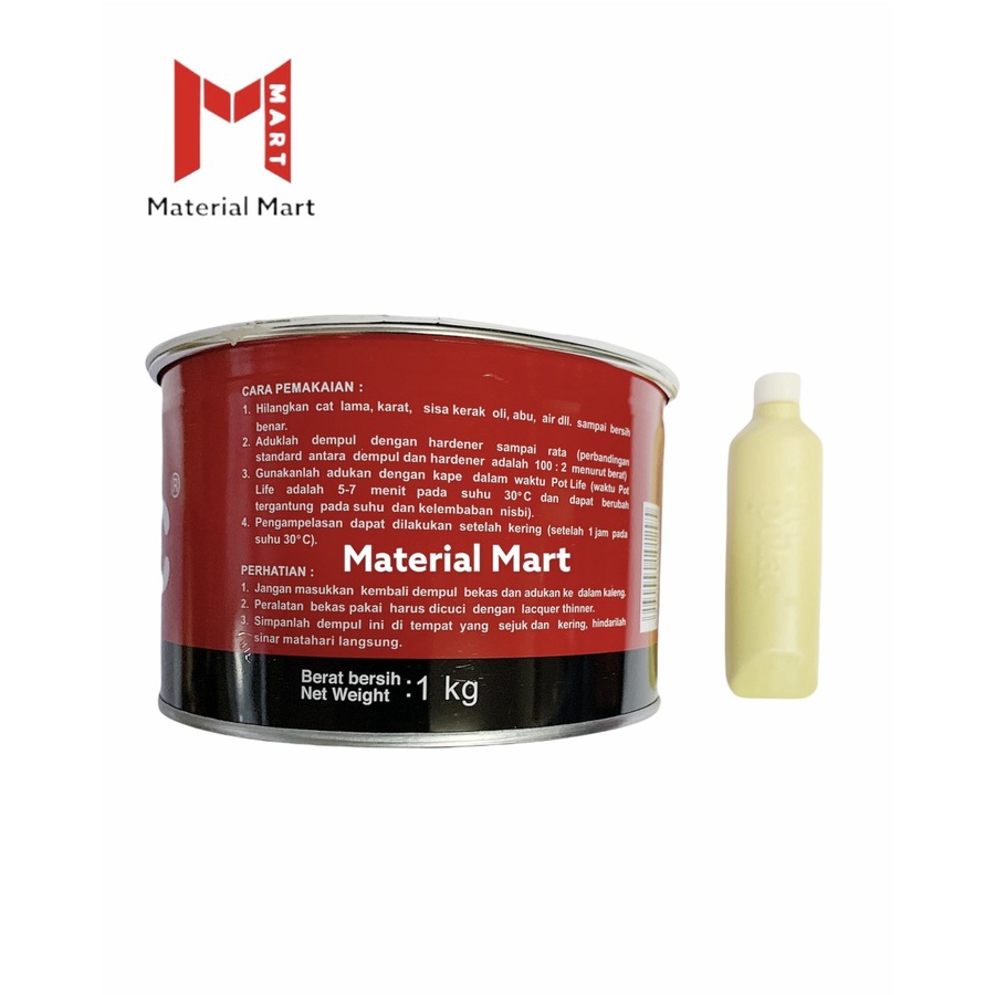 Dempul Sanpolac 1KG | San Polac 1 KG | Dempul Mobil Motor Besi Kayu | Material Mart
