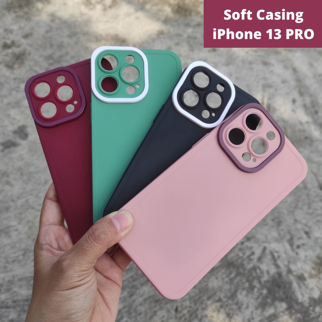 Softcase HP Phone 13 PRO Casing Polos Silicone Full Lens Cover - Case IP 13 Pro Premium