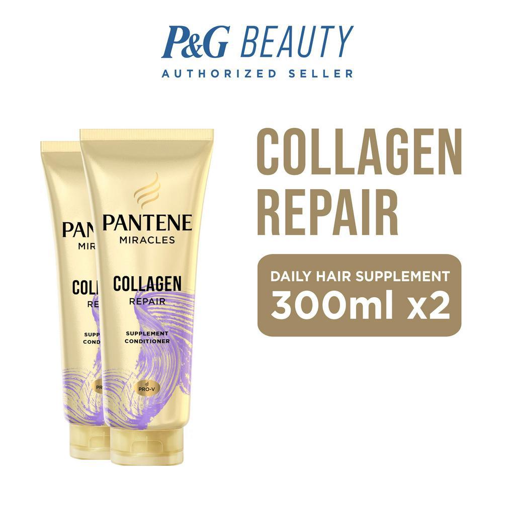 Pantene Conditioner Miracles Collagen Repair Daily Hair Supplement for Damage Care 300ml X2