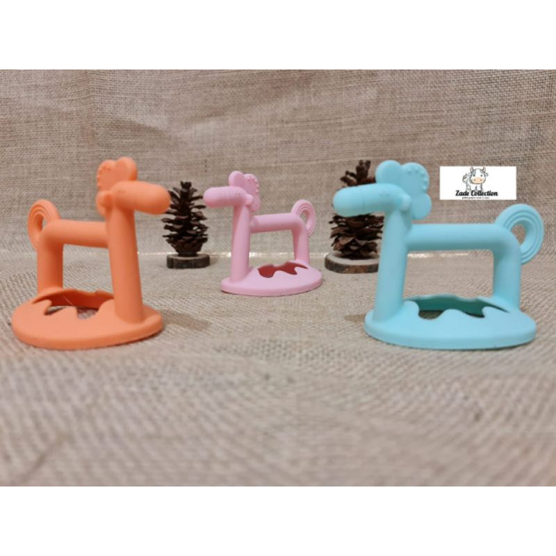 Teether Bayi Mushroom Head Silikon dengan Rattle Jamur dan Kuda - Zade Store