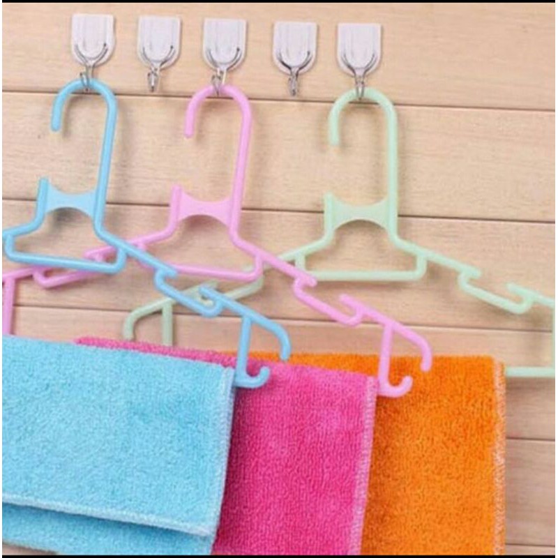 Gantungan Hook Kuat isi 6 pcs Multifungsi Cantolan Baju Tempel Dinding - Gantungan Hook