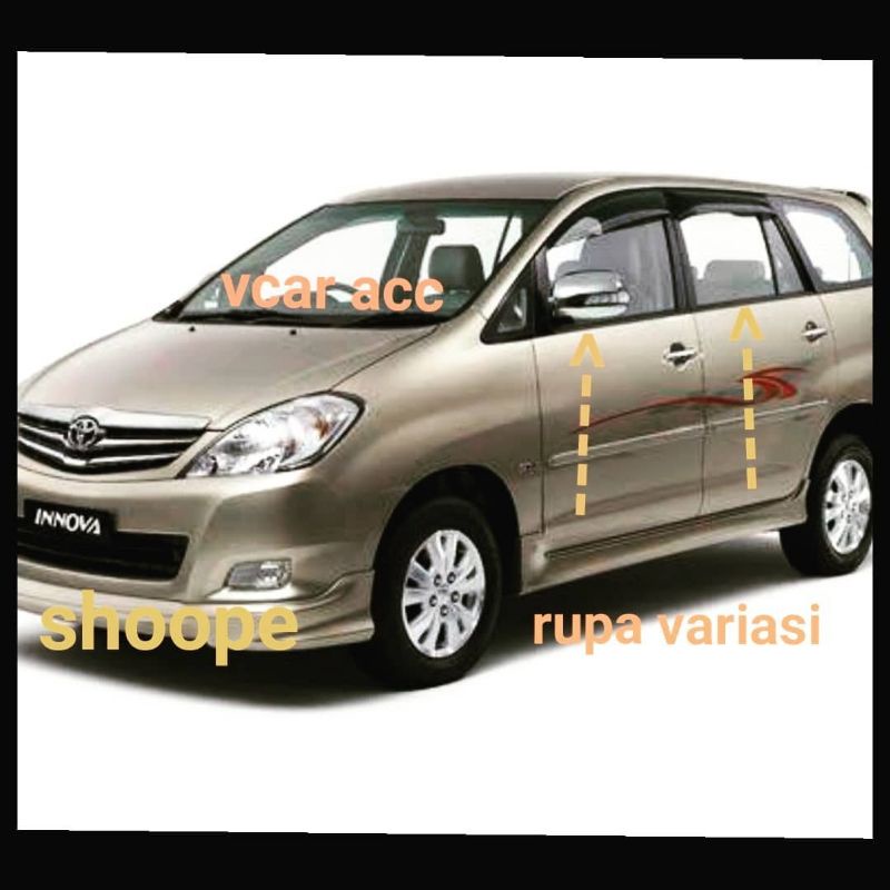 list lis kaca samping pelipit pintu mobil toyota innova inova 2004 sampai 2015 2005 2006 2007 2008 2009 2010 2011 2012 2013 2014 chrome window liner