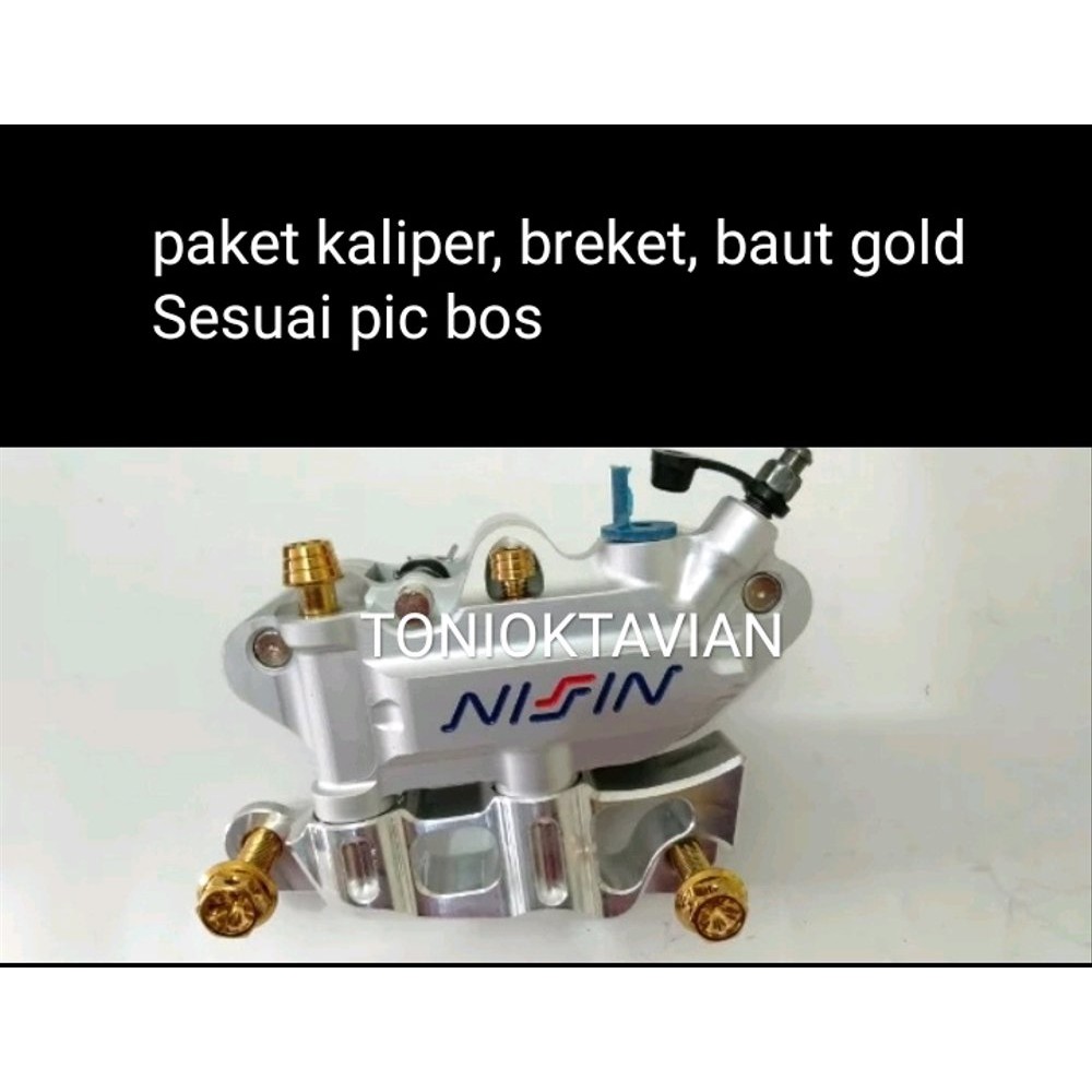 kaliper monoblok set nissin plus breket dan baut full cnc beat vario 125 150 110 beat fi scoopy ol