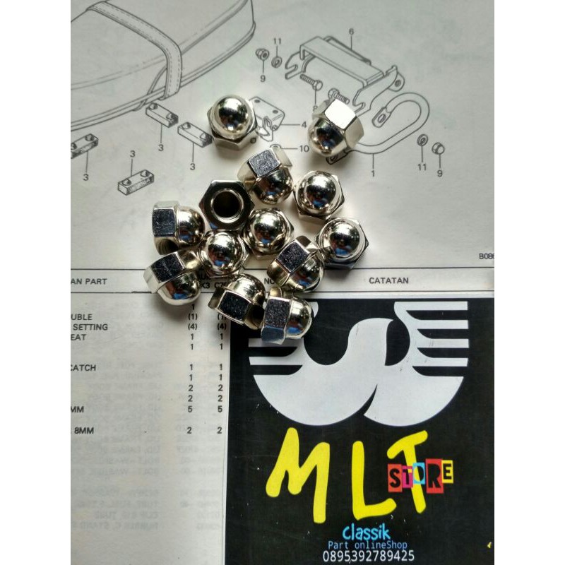 mur baut 12 baut pangkon jok honda c50 c70 c90 honda pispot c70 mk1 mk2 mk3 model detail ori