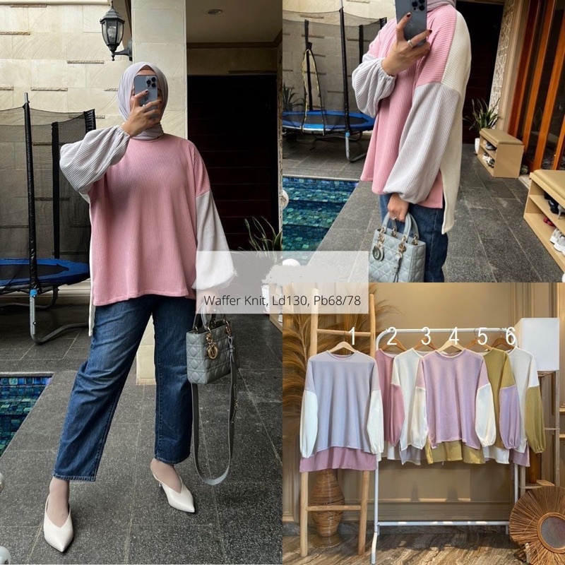 KS1-2180 kaos  bloomy warna JUMBO - allsize fit to XXXL - LD 130cm P 68-78cm - matt wafer knitted - 