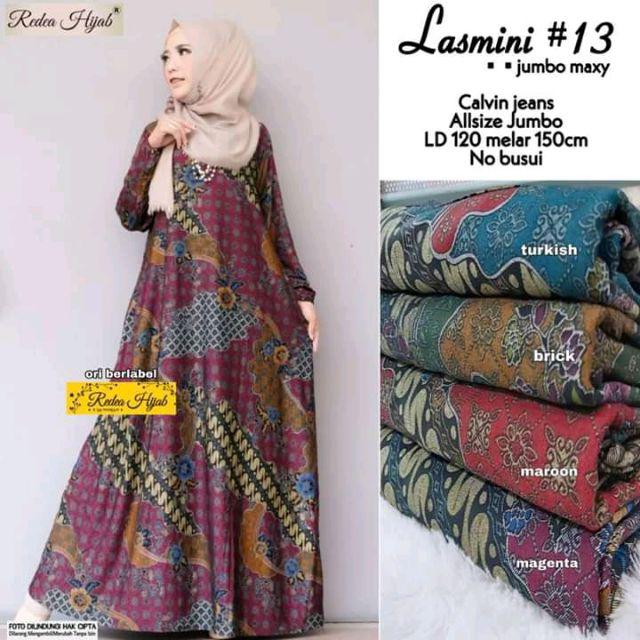 Gamis Calvin Jeans Ld110-130 Motif Batik Soraya#3#4