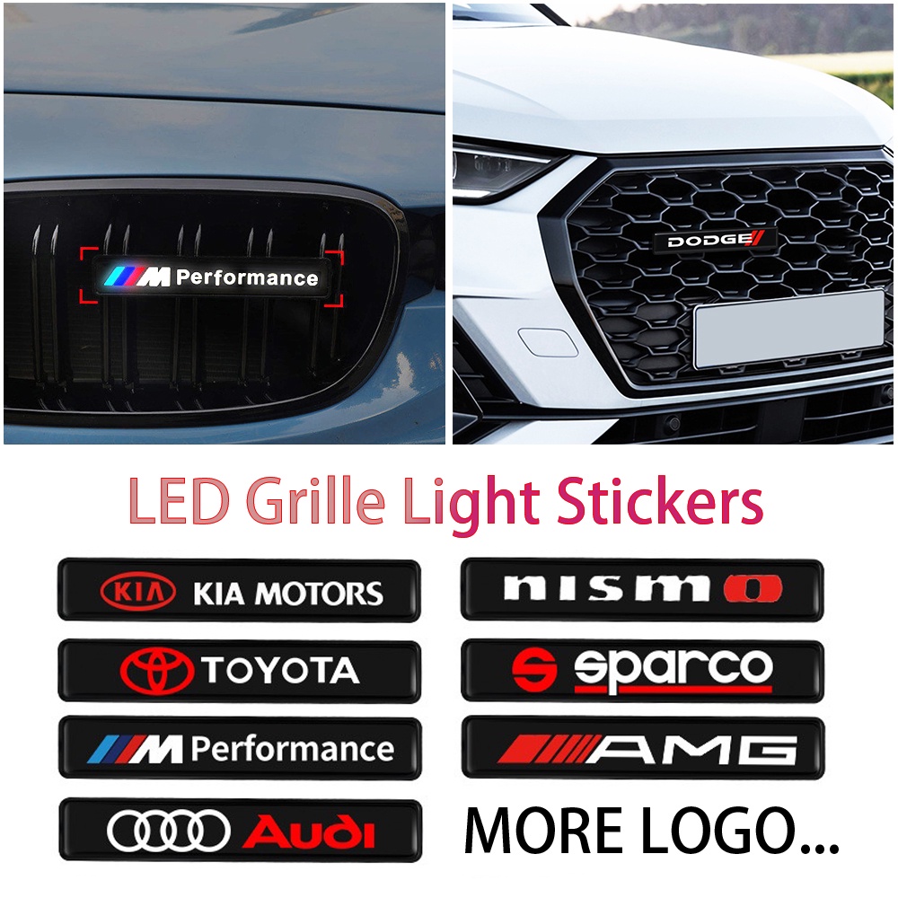 Toyota  Nissan Honda Mitsubishi Suzuki BMW Peugeot Mercedes Benz Lampu LED Logo Emblem / Badge Untuk Kap Depan Mobil