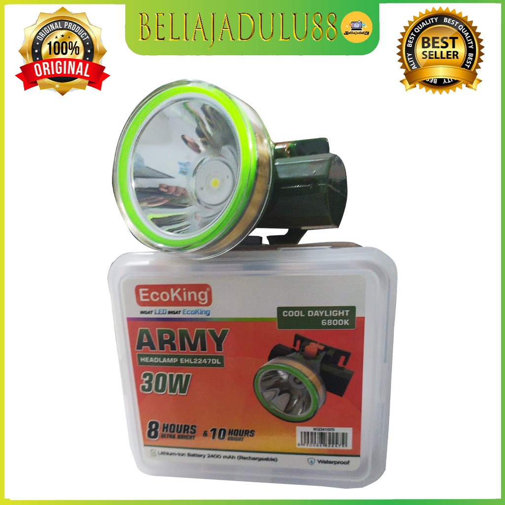 Beliajadulu88 senter kepala ecoking ARMY 30watt HEADLAMP EHL2247DL