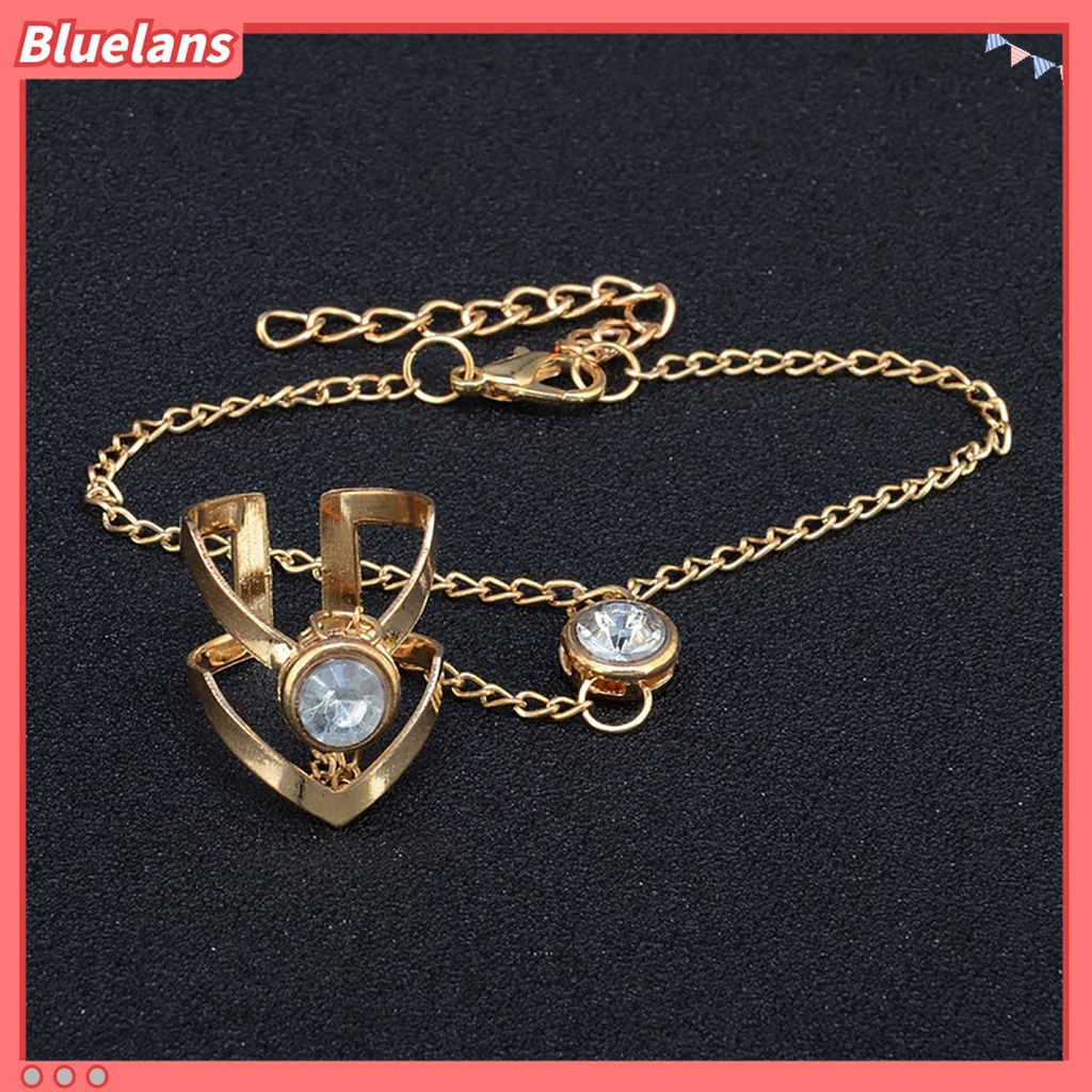 Gelang Cincin Rantai Berlian Imitasi Bentuk Geometris Warna Solid Bahan Alloy Untuk Wanita