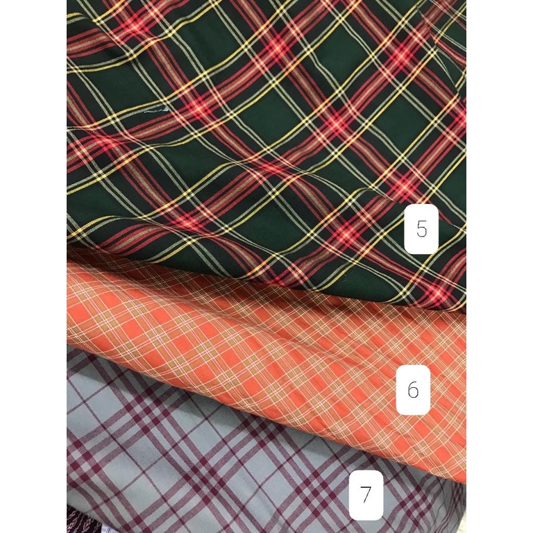 Kain Katun Kotak Yarndyed Yanded Bahan Kemeja Flanel Motif Meteran