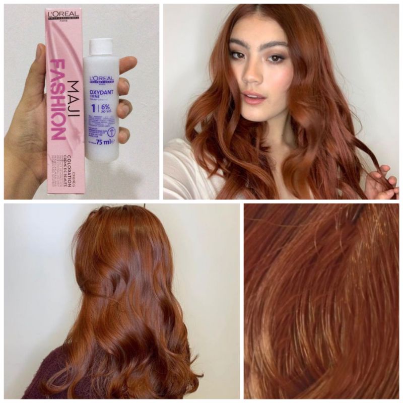 L'oreal Maji Fashion 8.45 Burnt Orange Hair Dye Cat Rambut Red Brown Coklat Loreal Majifashion