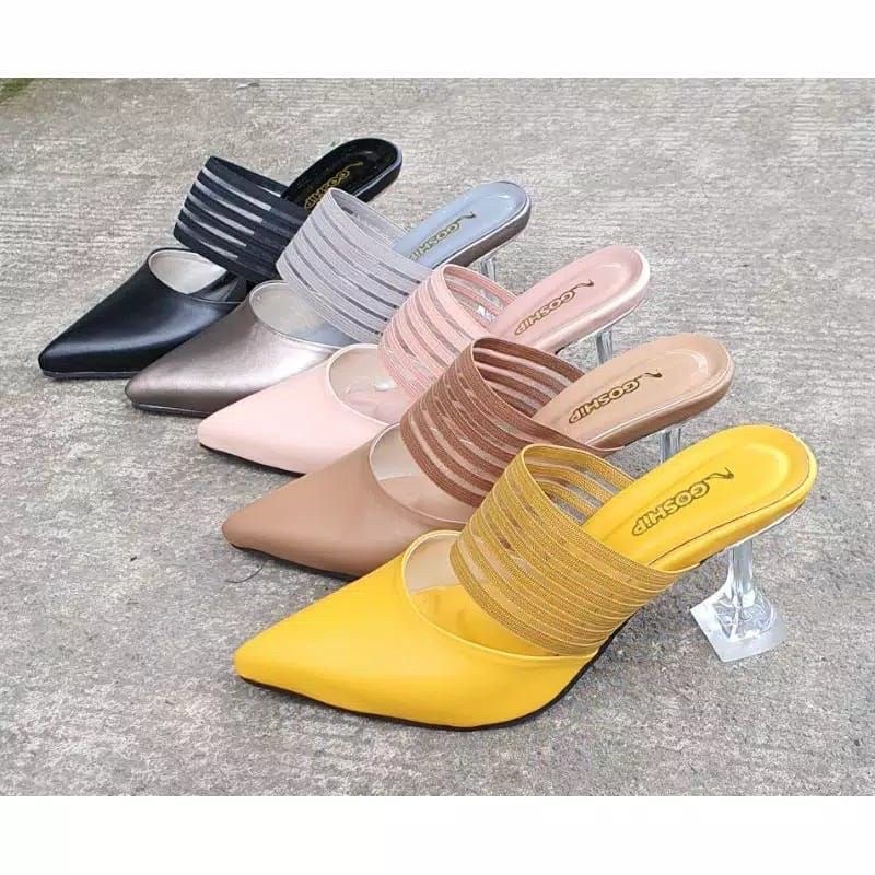 ARF Collection Sepatu Selop Heels Kaca 7 CM RD - 272