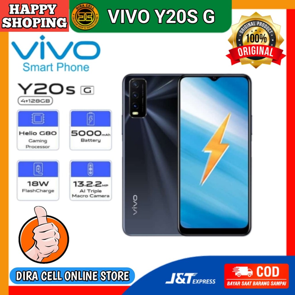 Handphone vivo y20s G RAM 4GB ROM 128GB Hp Vivo 100% Baru Original & Bergaransi Resmi Vivo 1 tahun