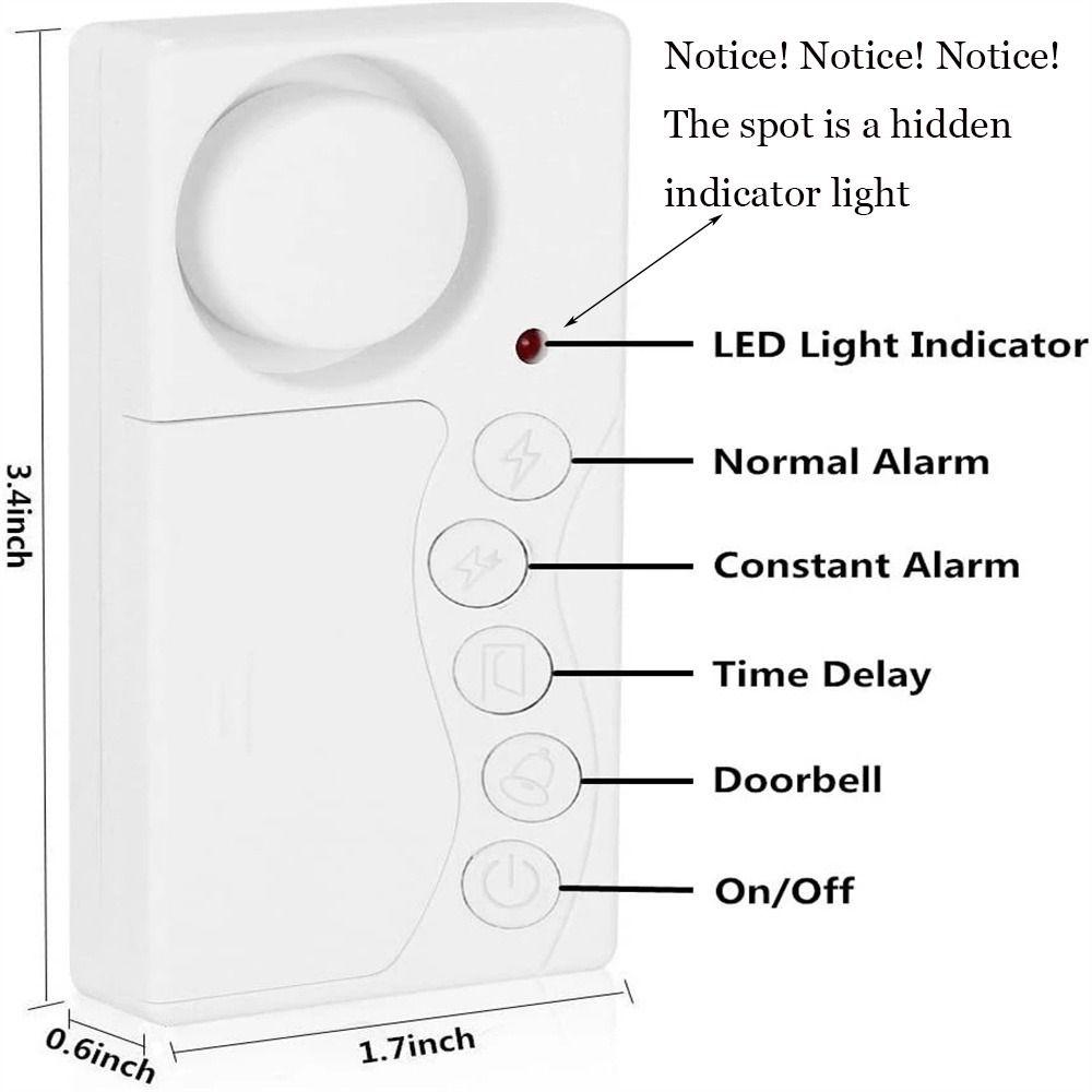 Populer 2Pcs Alarm Pintu Keamanan 4-in-1 Alarm Kulkas Jendela Dapat Disesuaikan Nirkabel