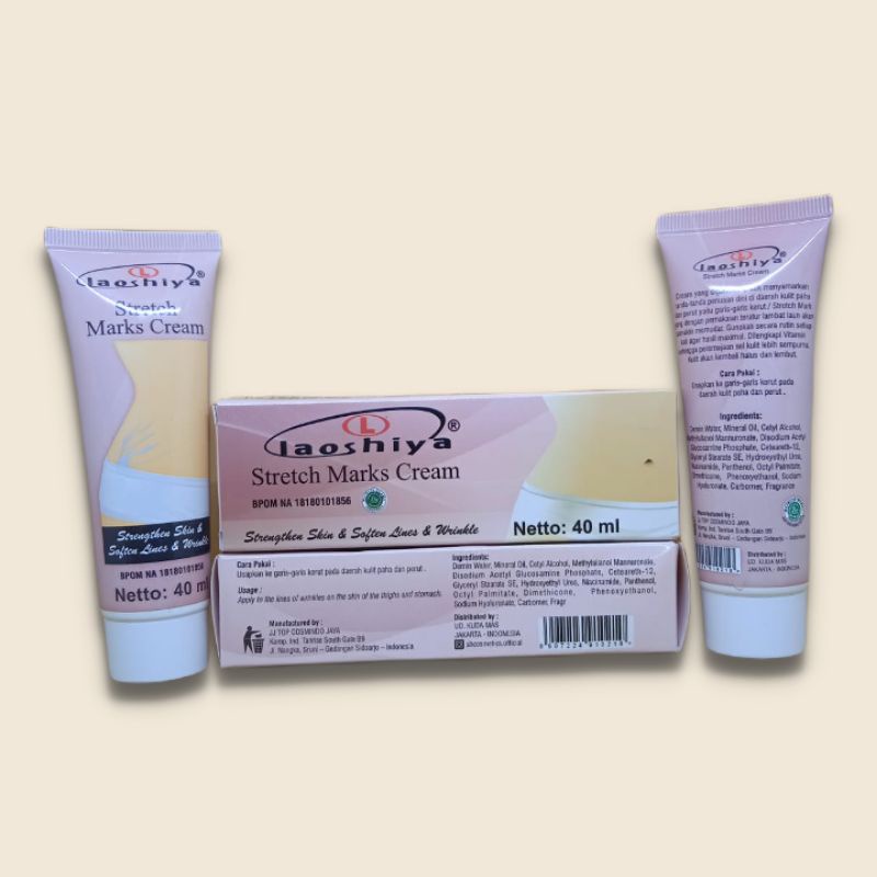 CREAM STRETCHMARKS Ampuh LAOSHIYA Krim Penghilang StretchMarks 40 ml BPOM Original 100%