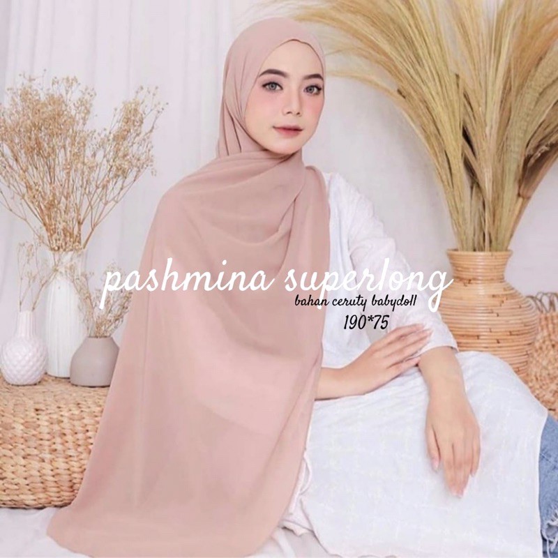 TERLARIS GROSIR Isi 10 pcs Pasmina superlong ceruty ceruti pasmina babydoll JILBAB HIJAB