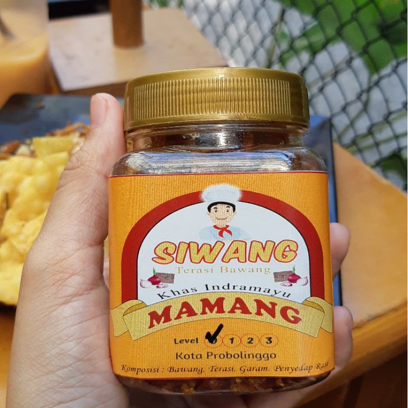 BAWANG GORENG SIWANG KRIUK PEDAS/SIWANG MAMANG TERASI BAWANG KEMASAN Botol sambel 200 ml/Makanan Ped