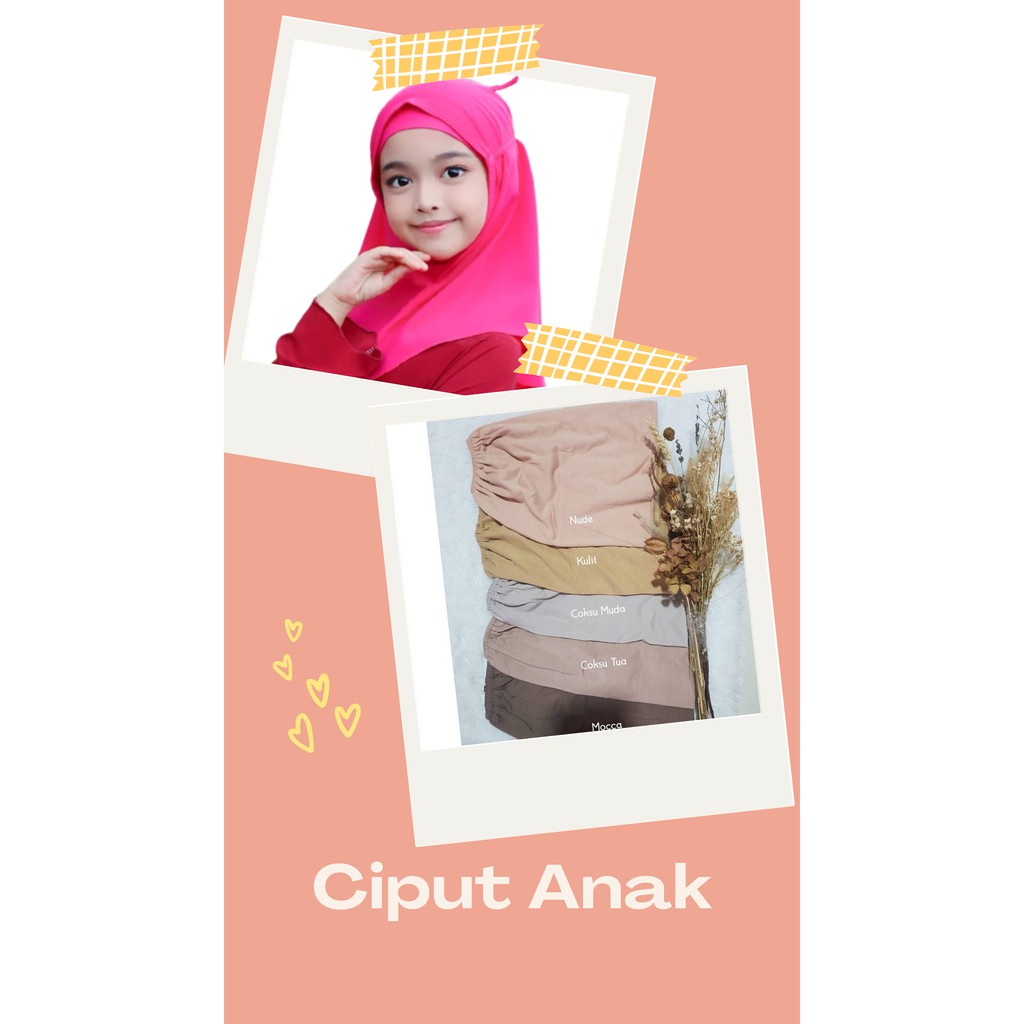 Ciput Kerudung Anak / Dalaman Hijab Anak / Ciput Arab Polos Anak