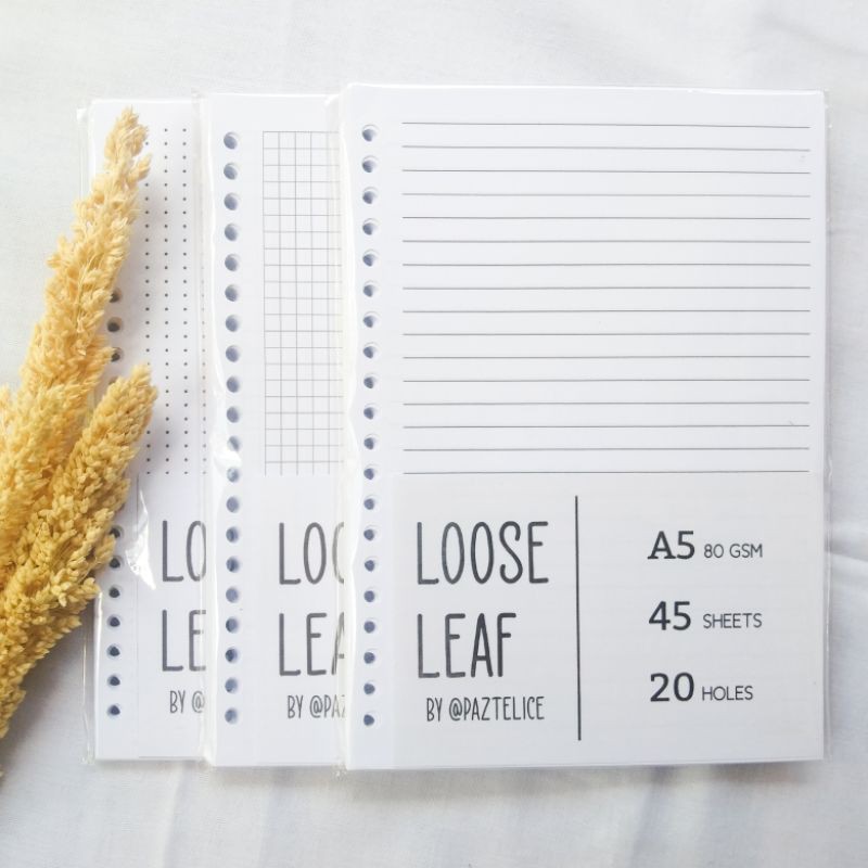 

LOOSE LEAF A5 GRID/DOTTED/LINE