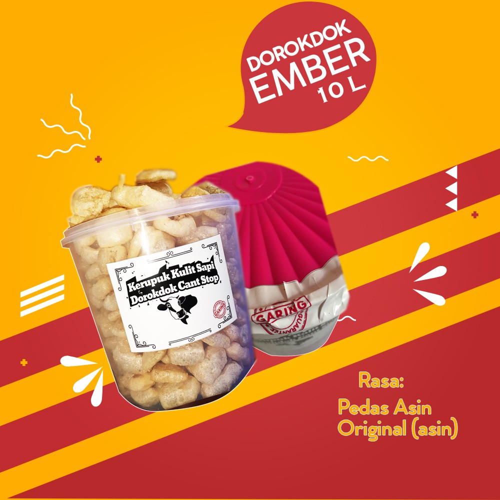 

CEMILAN SNACK KERUPUK / KRUPUK KULIT SAPI DOROKDOK RAMBAK KRECEK BUKAN BABI DALAM TOPLES 10 L