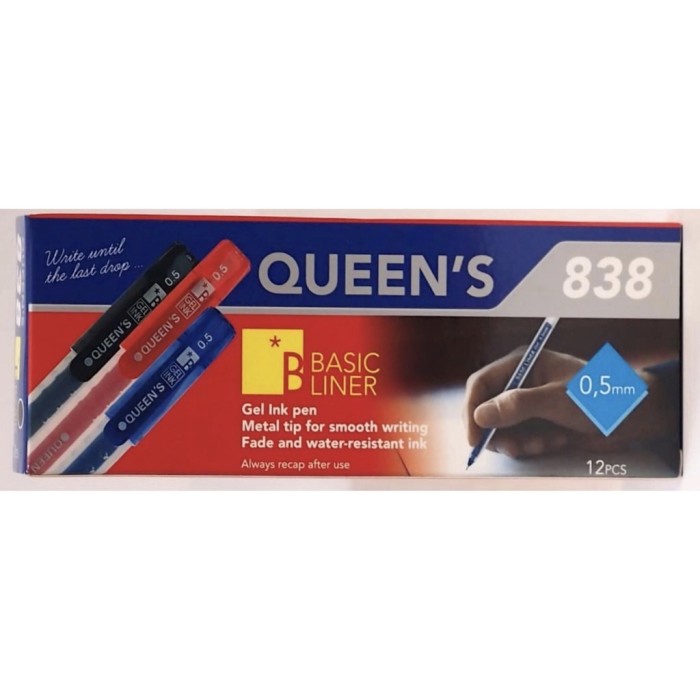 

Pulpen Gel Faster Queens 838 0.5mm 12pcs